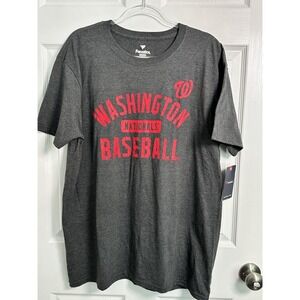 MLB Washington Nationals Baseball Fanatics Gray Red Logo T-Shirt Men's XL